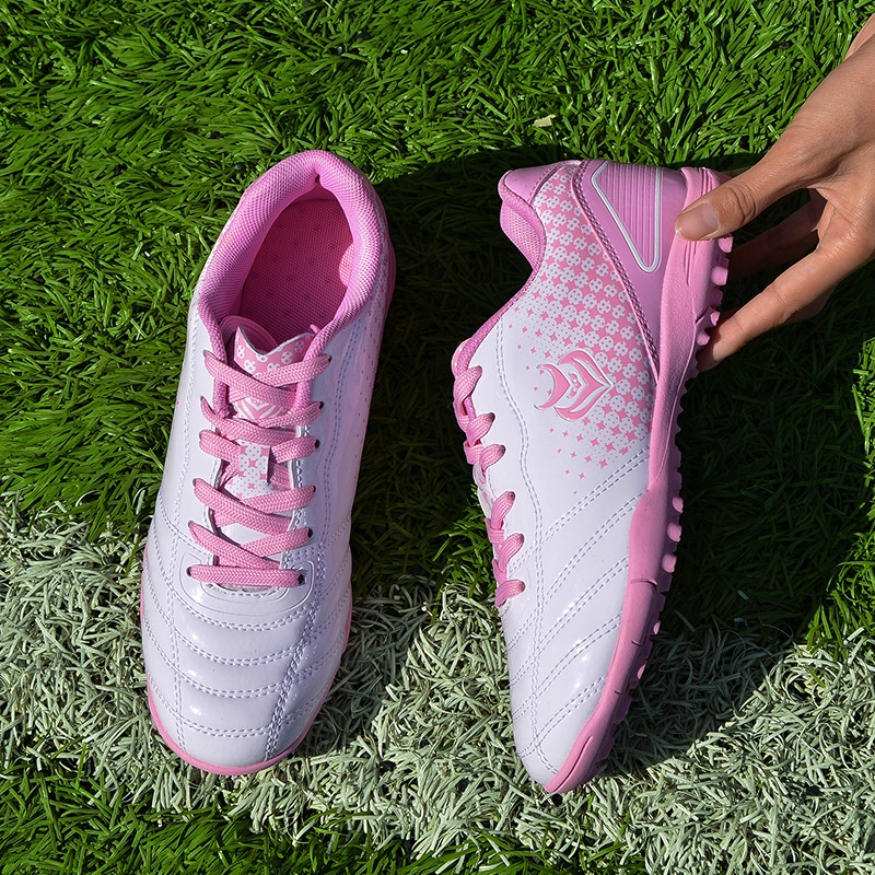 ShoeGlobe Children's For Girls, Korean Style Studded Shoes, New Boys And Girls Pink Soccer Training Shoes With Broken Studs_voghion.com