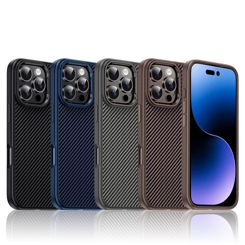 TechGlobe Adatto per il telefono cellulare 16promax Nuova custodia protettiva anti-caduta per iPhone 16pro, 16plus in fibra di carbonio_voghion.com