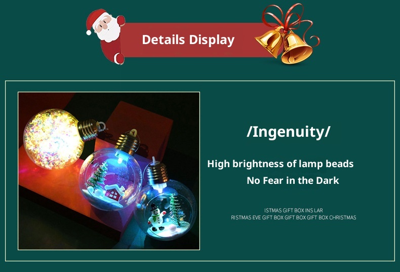 Boule lumineuse transparente à suspendre pour fenêtre - Décoration de Noël Lillian_voghion.com