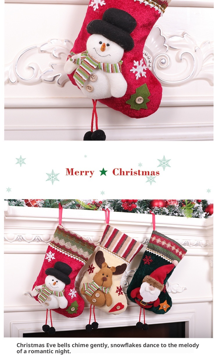 Lillian Cross-Border New Hot-Selling Supplies Medium Size Doll Stocking Cartoon 3D Christmas Ornament Decoration Gift_voghion.com