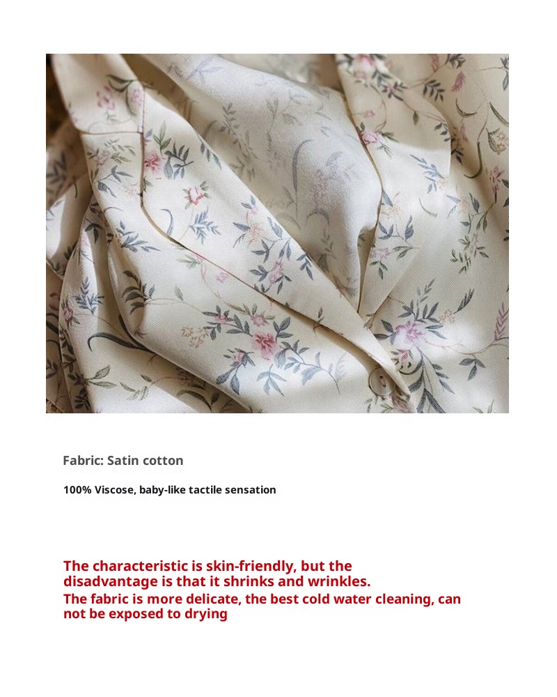 ChicShe Spanish O Marka Kadın İlkbahar Yaz Gül Uzun Kollu Vintage Küçük Çiçekli Pamuklu Rayon Pijama Takımı Kadınlar İçin_voghion.com