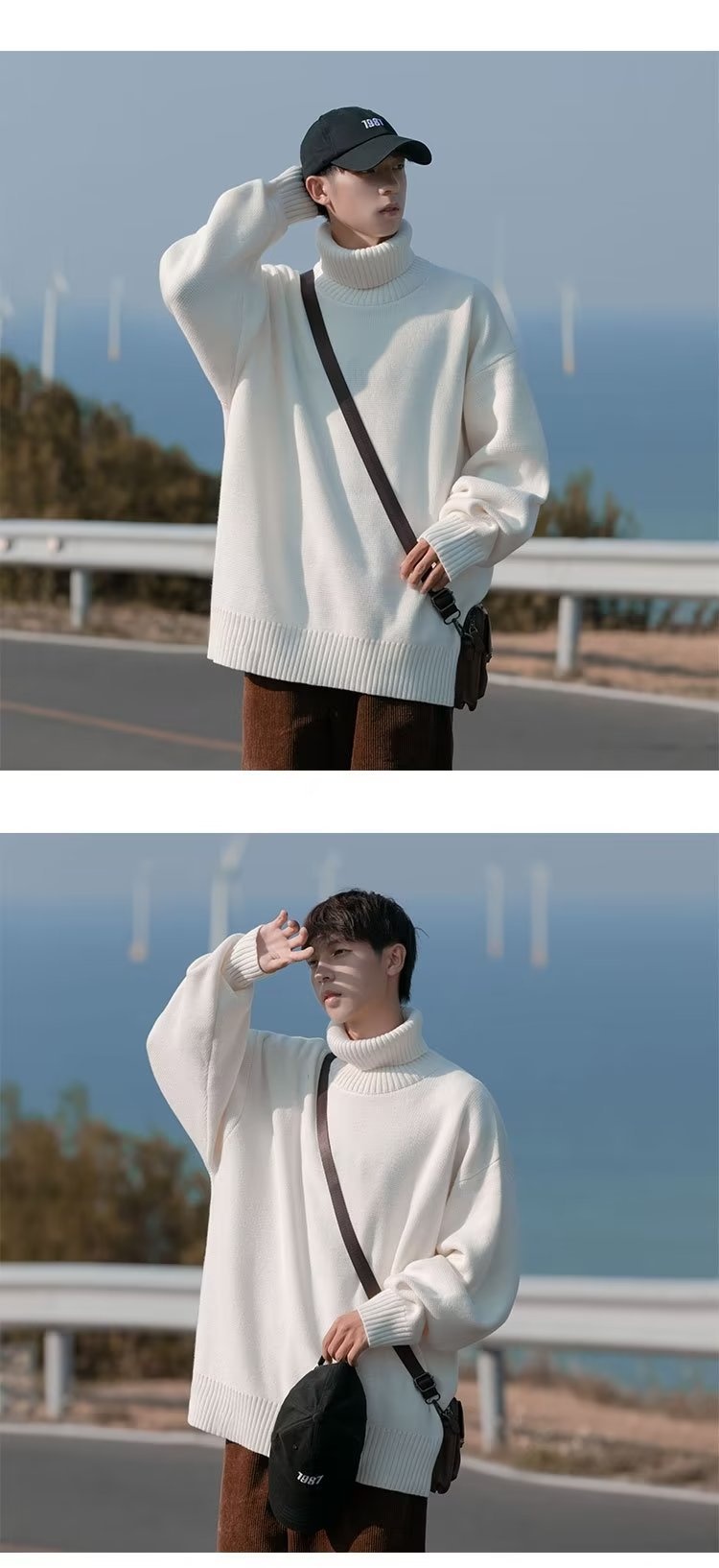 boy Turtleneck For Men Winter New Style Lazy High-End Feel Men's Base Shirt Thick Loose Inner Knitted Sweater_voghion.com