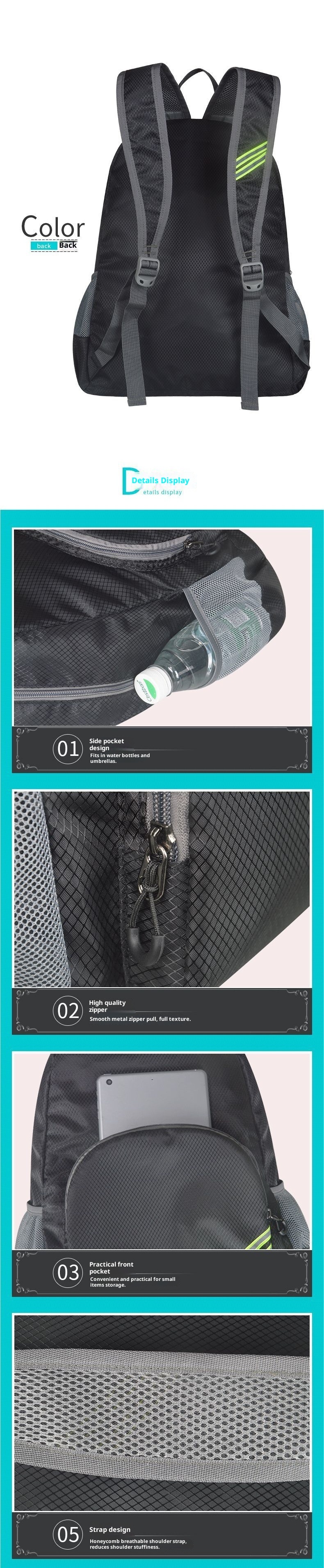 ActiveGo Water-Resistant Outdoor Ultra-Light Sports Men, Large Capacity Travel Backpack For Women, Mountaineering Bag, Foldable_voghion.com