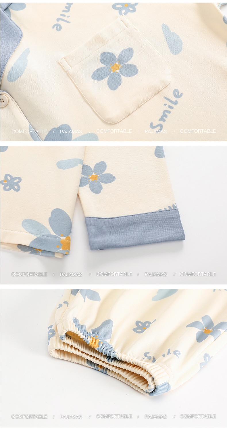 Pigiama ChicShe 100% cotone, primavera e autunno, cardigan a maniche lunghe, caldo abbigliamento da casa, comodo, morbido, vestibilità ampia, da donna._voghion.com