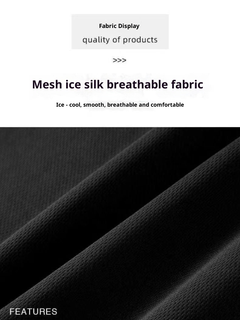 Maglietta corta da uomo in seta ghiacciata alla moda, mezza manica in tinta unita, scollo rotondo, maglietta sottile di grandi dimensioni per la mezza età_voghion.com