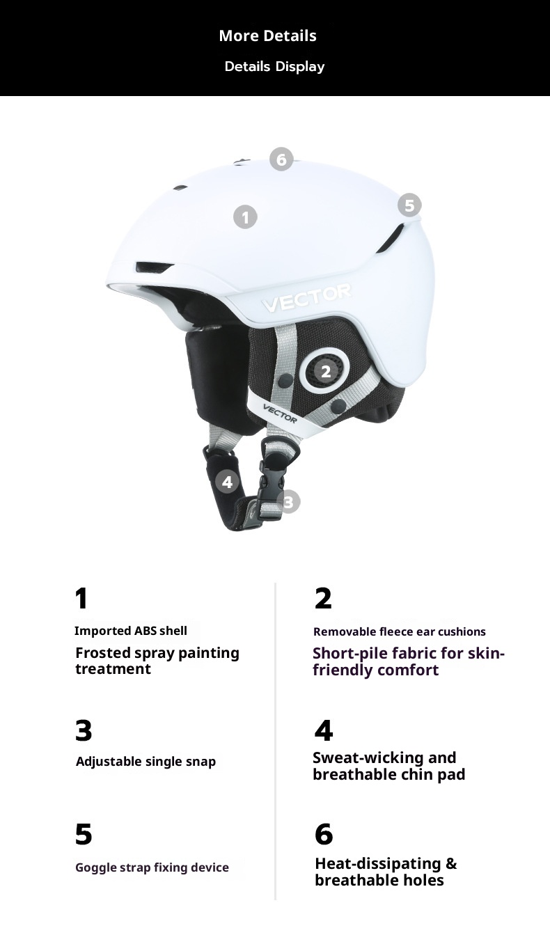 001 VECTOR Ski Anti-Collision Streamlined Split Protection Sports Outdoor Professional Snow Helmet Unisex_voghion.com