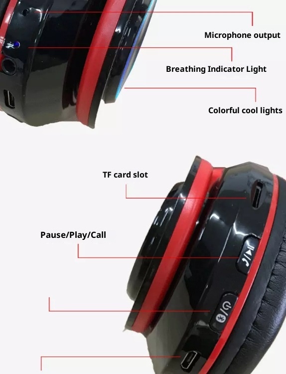 3c Cross-Border Hot-Selling B39 Luminous Wireless Foldable Stereo Bluetooth Headphones Factory Direct Sale_voghion.com
