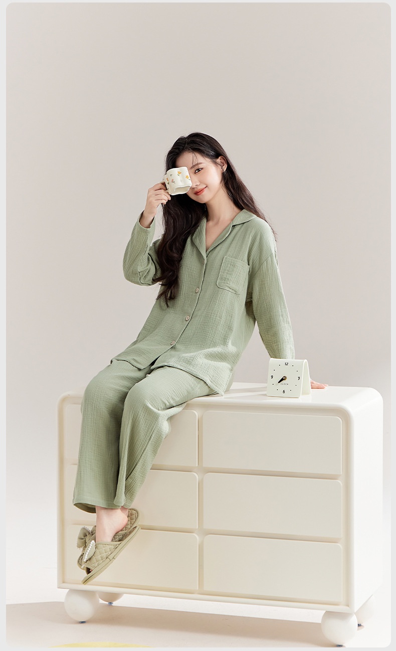 ChicShe Powerful Merchant A-Class Maternity Grade Gauze Pajamas For Women Spring And Autumn Pure Cotton Postpartum Nursing_voghion.com