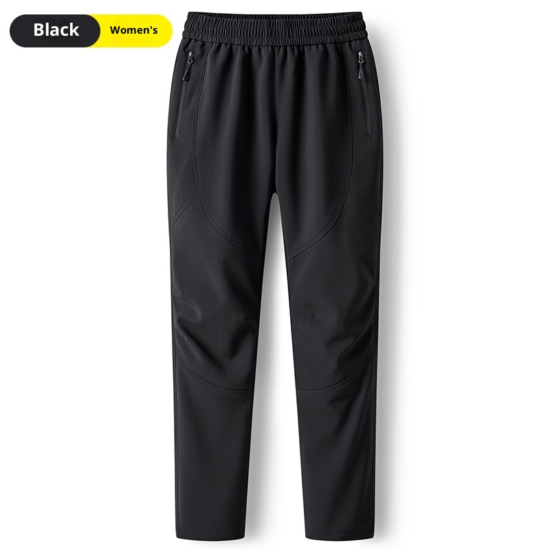 Calças compridas femininas grossas e quentes para atividades ao ar livre, com aquecimento de grafeno, ideais para o inverno. Tamanhos grandes para homens. Forro de lã impermeável._voghion.com