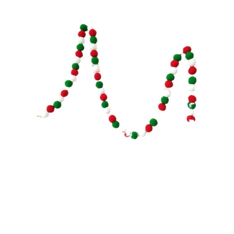 Kit de decoración navideña para árbol de Navidad Lillian Red Green White para niños: pompones hechos a mano, material adhesivo creativo._voghion.com