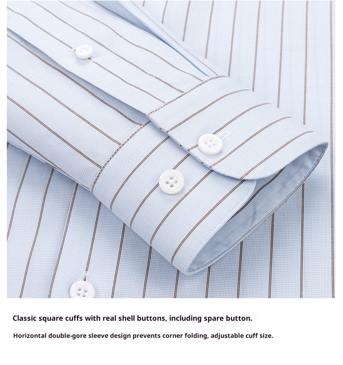 ForMen DP Bügelfreies, leichtes und hochwertiges Business-Casual-Hemd aus Maulbeerseide mit blauen Streifen, 200 Fäden pro Zoll._voghion.com