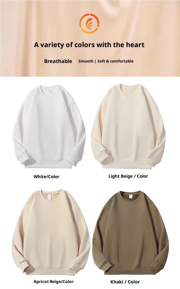 Sweat-shirt d'hiver en polaire épaisse pour homme, couleur unie, chaud, col rond, grandes tailles, coupe ample, impression personnalisée_voghion.com