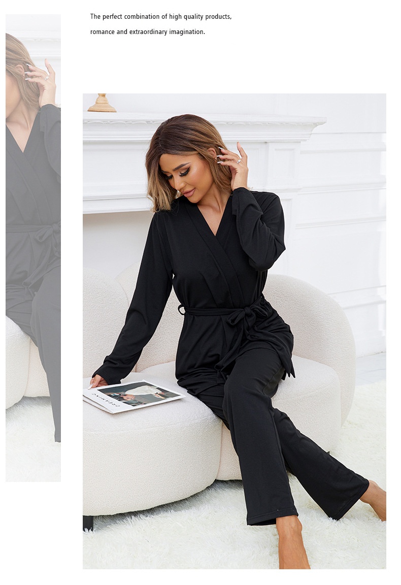 ChicShe Exclusive Cross-Border Women's Cotton Camisole Nightgown Three-Piece Set Homewear European And American Style_voghion.com