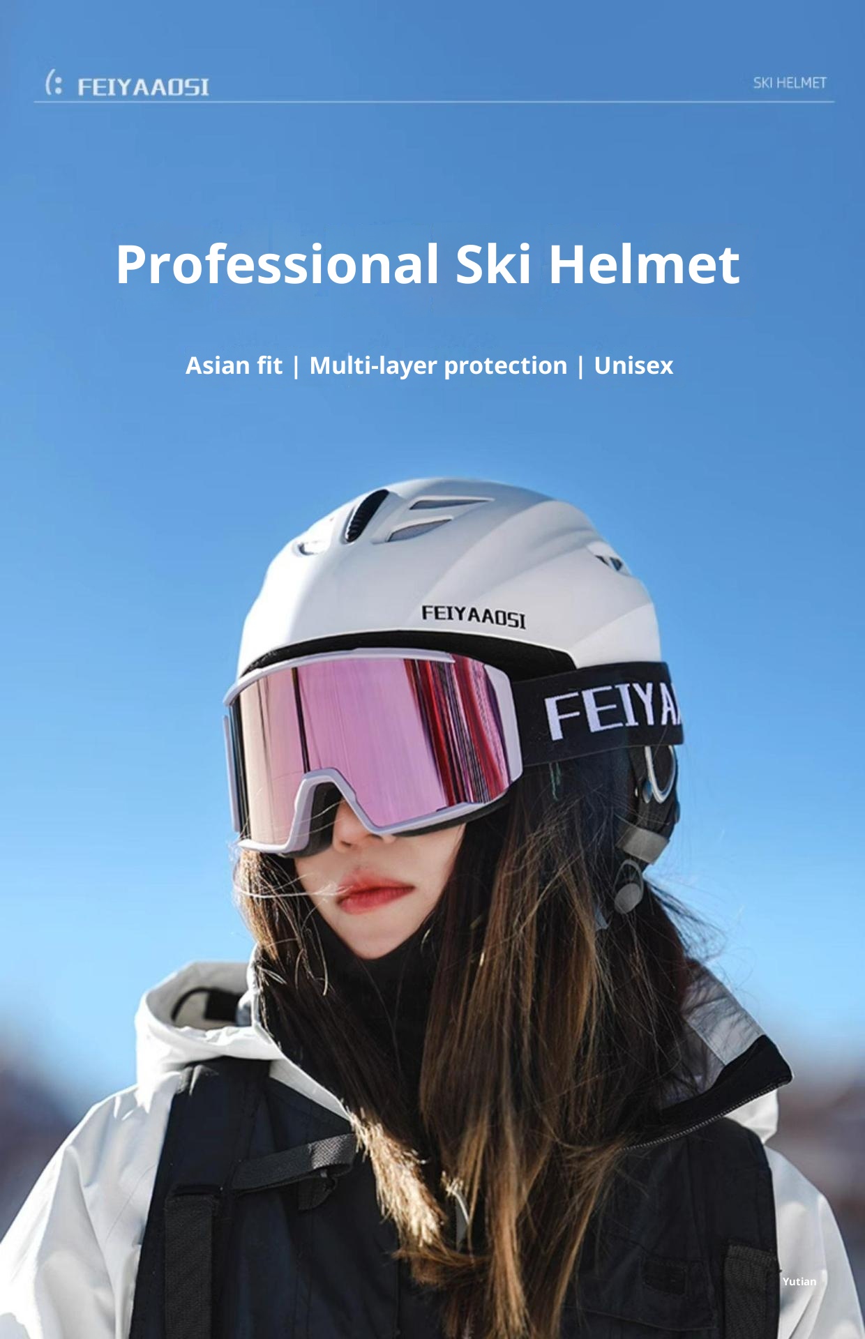001 Yutian Snowboardhelm für Damen, Schneehelm für Herren, professionelle Kinder-Skibrille, integrierte Skimütze_voghion.com