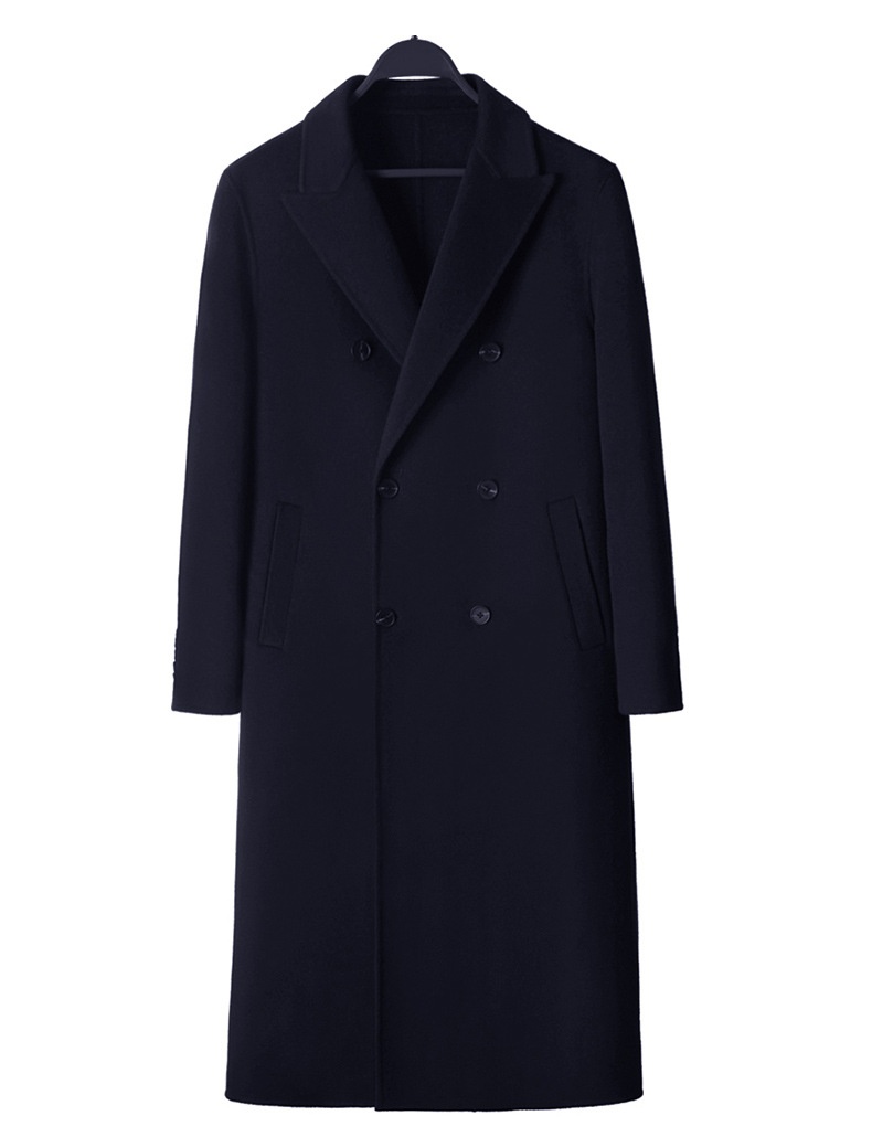 Jongen Lente Verdikte Dubbelzijdige Wol Voor Heren, Lange Overknee High-End Casual Britse Stijl Heren Wollen Jas_voghion.com