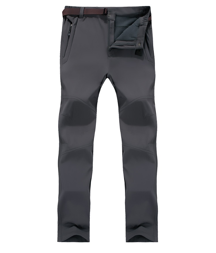 001 Wholesale Outdoor Men's Soft Shell Jacket Thickened Fleece Warm Breathable Windproof Mountaineering Casual Stretch Pants_voghion.com