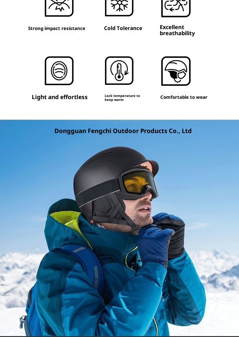 001 Professional Adjustable Snowboard Equipment Protective Gear Men And Women Warm Anti-collision Helmet Ski Cap_voghion.com