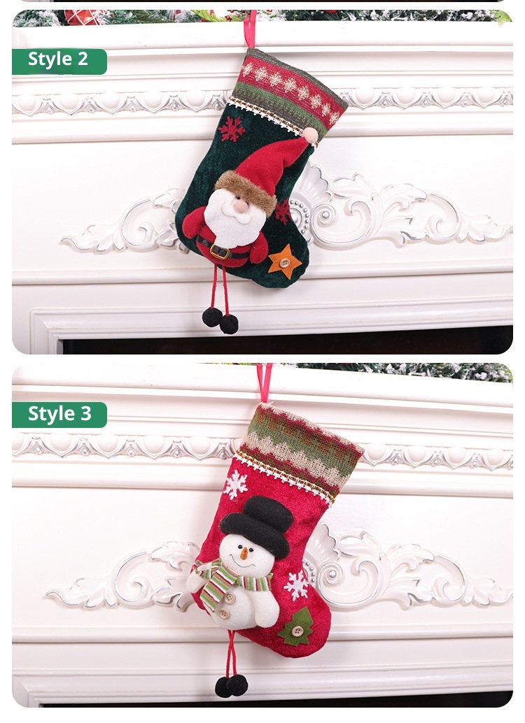 Lillian Cross-Border New Hot-Selling Supplies Medium Size Doll Stocking Cartoon 3D Christmas Ornament Decoration Gift_voghion.com