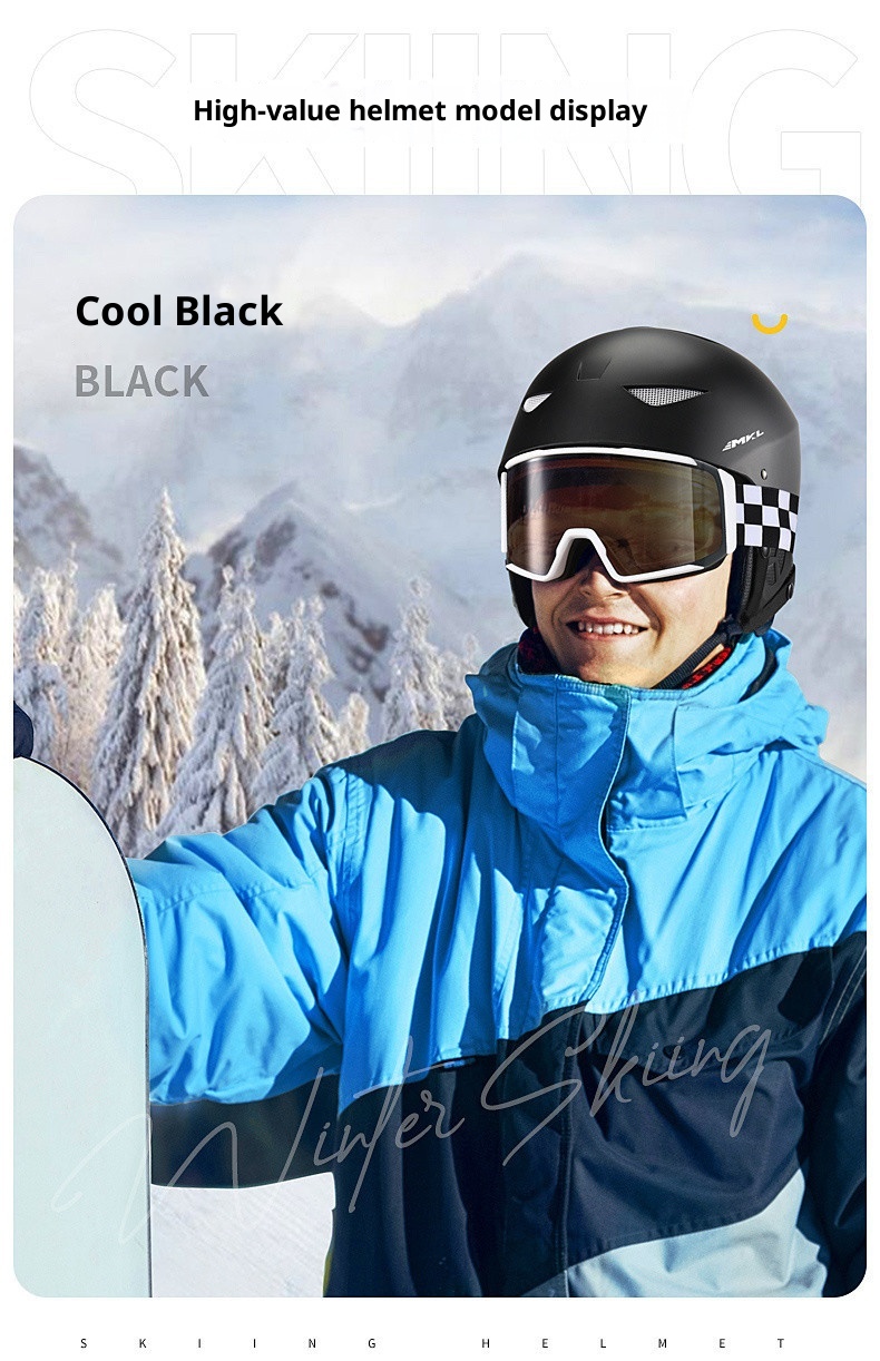 001 Professional Ski Helmet Hat Snow Goggles Integrated For Men Women Adults And Children Full Set Safety Gear_voghion.com