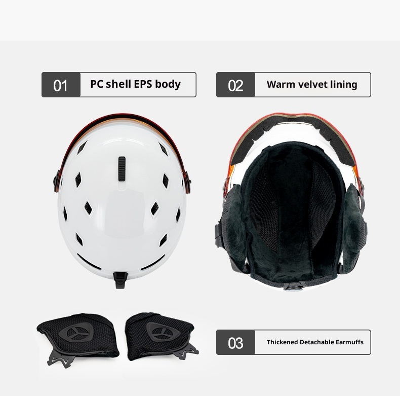 001 MOON Einteiliger Schutzhelm für Outdoor-Skibekleidung, Unisex, Profi-Skihelm_voghion.com