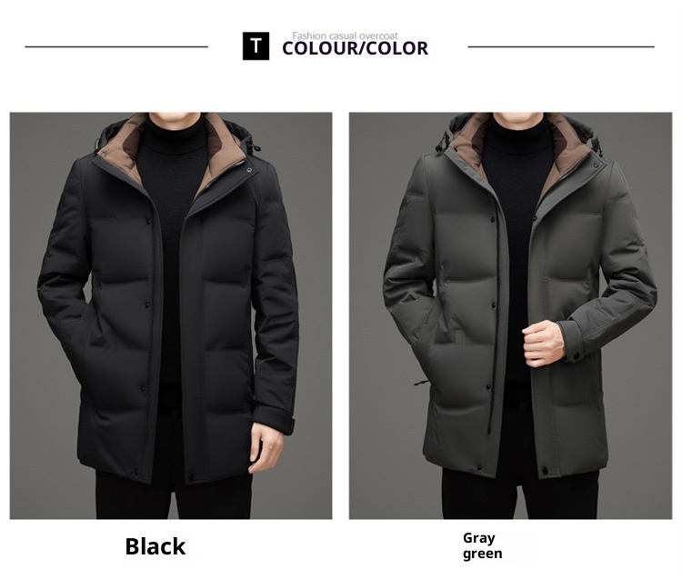 boy Daikumen Thickened 2025 Winter New Mid-Length Outdoor Hooded Down Jacket Men's Clothing_voghion.com