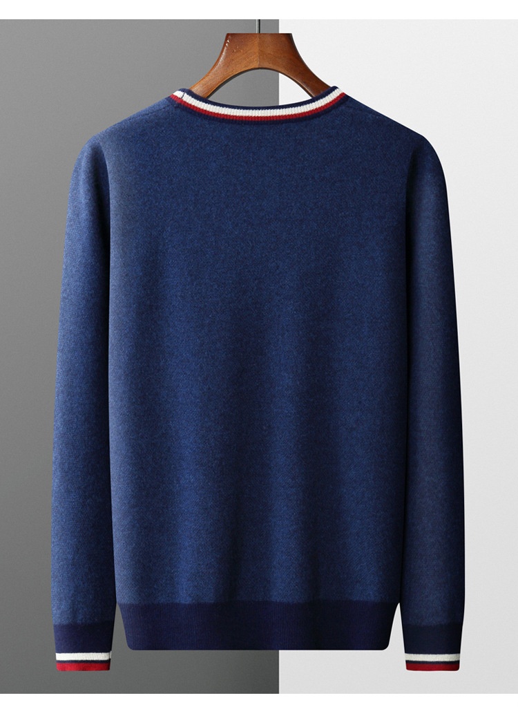 Ragazzo Ragazzo Autunno Inverno Cardigan in lana di medio spessore con scollo a V da uomo Color-Block Sho Maglione a maniche lunghe Giacca casual ampia Base_voghion.com