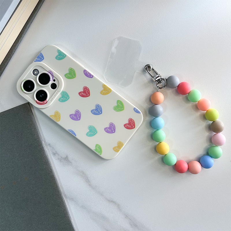 TechGlobe Hanging 16 Rainbow Strap 15 Pro Chain 14 Custodia morbida compatibile con iPhone 13_voghion.com