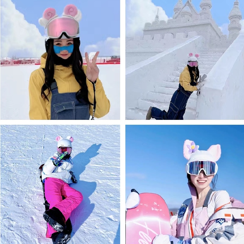 001 Angelababy Estilo Adorable Decoración de Orejas de Oveja para Vehículos Eléctricos Accesorios para Cascos de Esquí DIY_voghion.com