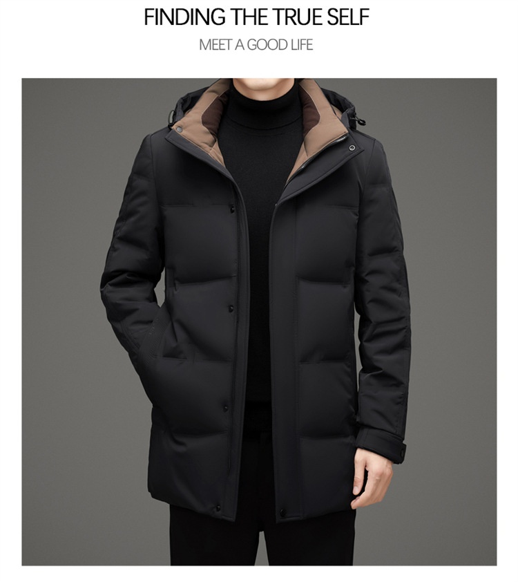 boy Daikumen Thickened 2025 Winter New Mid-Length Outdoor Hooded Down Jacket Men's Clothing_voghion.com