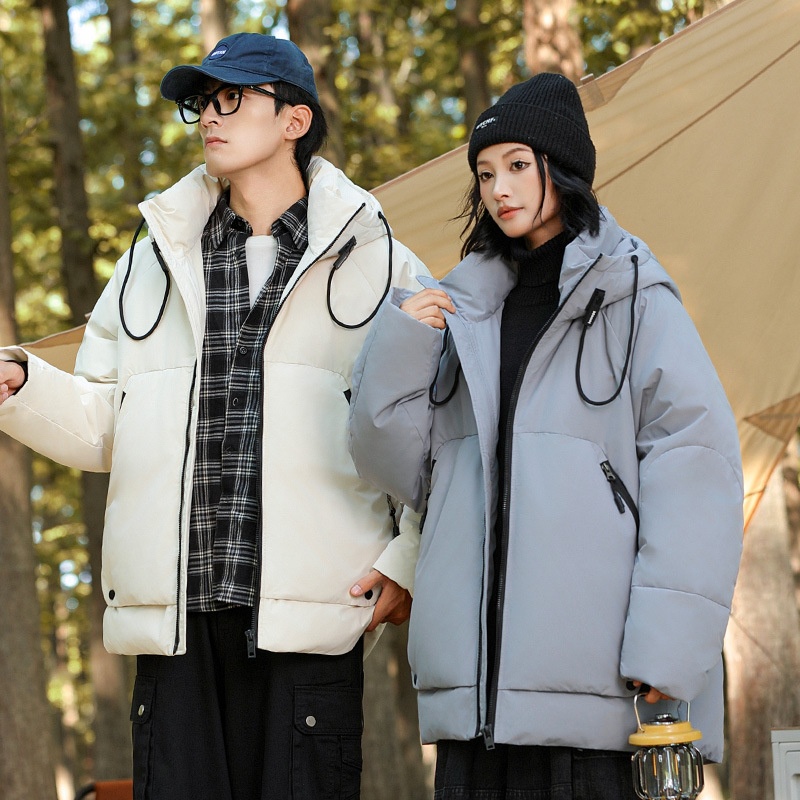 boy Workwear Hooded Short Jacket Men's High-end Warm 90 Down Windproof Heat-retaining Winter Coat Outerwear_voghion.com