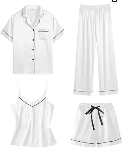 ChicShe European And American Foreign Trade Women' Homewear Simple Fahion Sexy Camiole Pajama Thin Four-Piece Set All_voghion.com