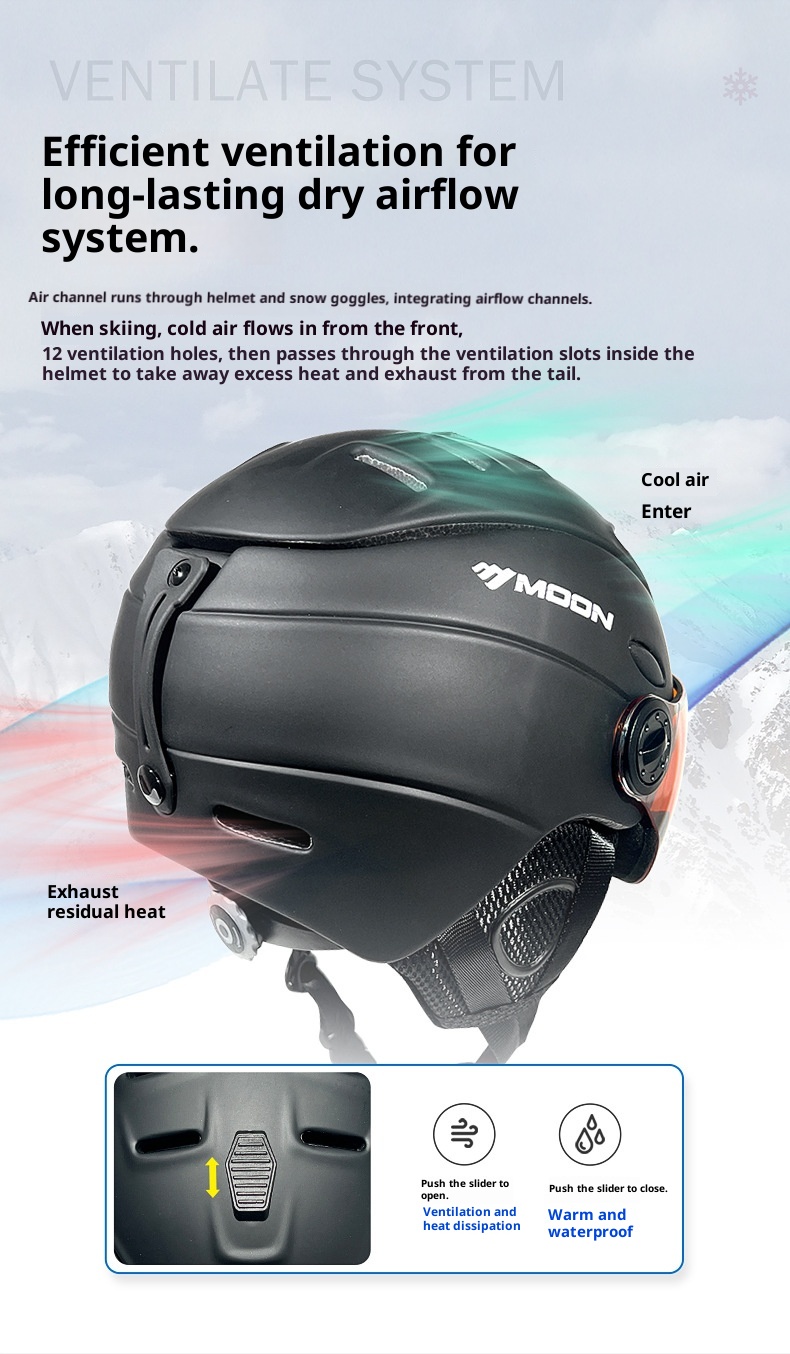 001 Moon Cross-Border E-Commerce Sicherheit mit Skibrille, einteiliger, geformter Unisex-Skihelm_voghion.com