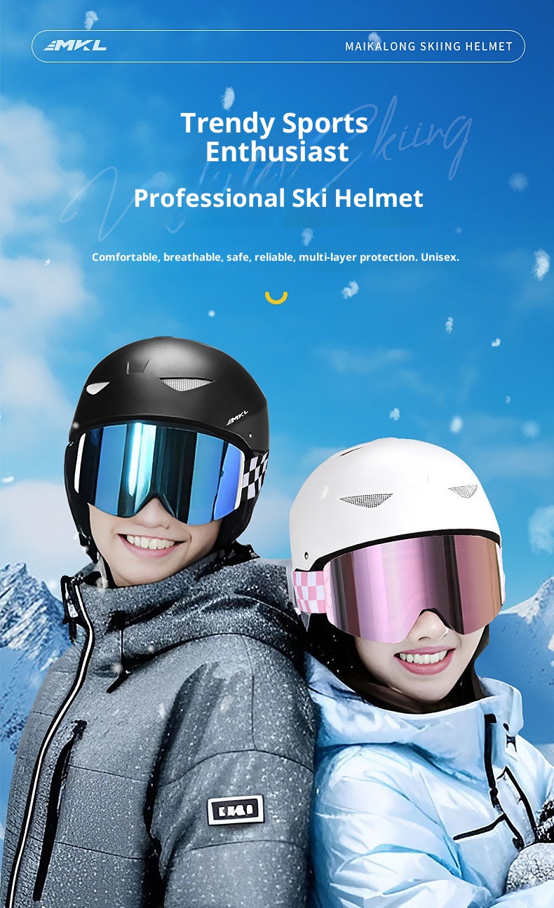 001 Professional Ski Helmet Hat Snow Goggles Integrated For Men Women Adults And Children Full Set Safety Gear_voghion.com