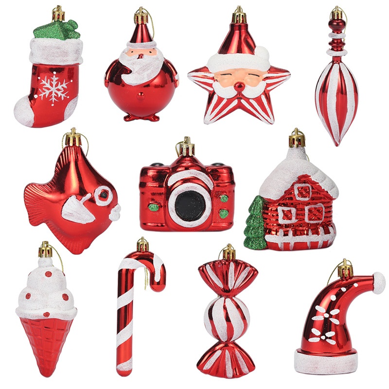 Lillian - Ciondolo a forma di bastoncino di plastica per albero di Natale, piccolo oggetto da appendere, decorazione, forniture_voghion.com