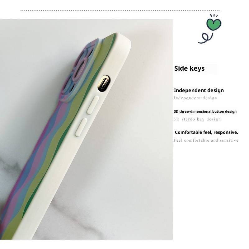 TechGlobe Hanging 16 Rainbow Strap 15 Pro Chain 14 Custodia morbida compatibile con iPhone 13_voghion.com