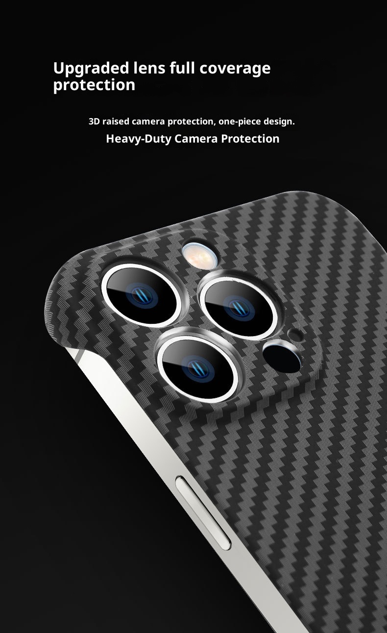 TechGlobe Suitable For 15 Pro Max Phone Carbon Fiber Color-Block PC Hard Case IPhone 14 Ultra-Thin Edgeless Protective Cover_voghion.com