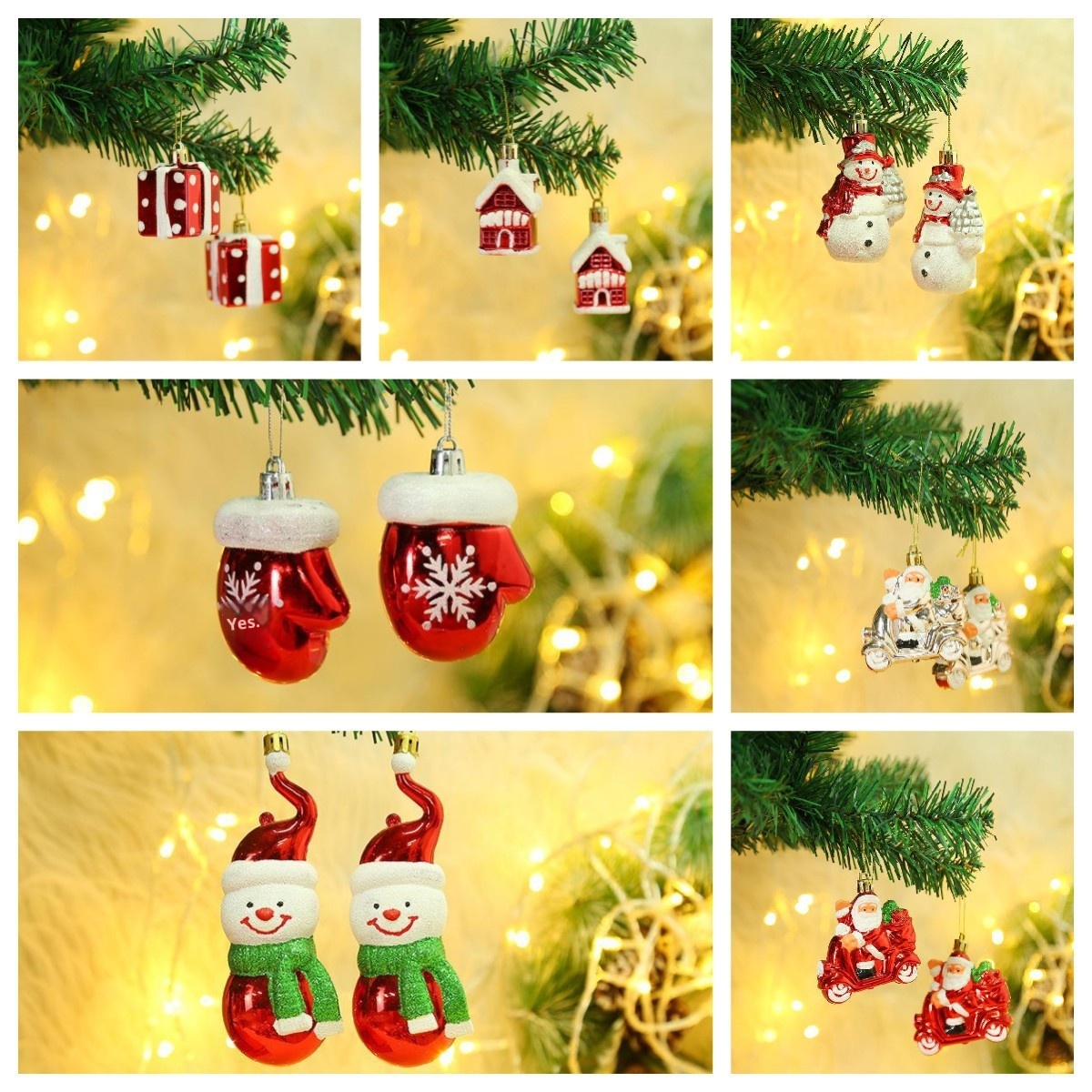 Lillian - Ciondolo a forma di bastoncino di plastica per albero di Natale, piccolo oggetto da appendere, decorazione, forniture_voghion.com