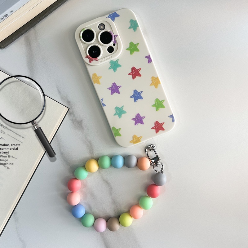 TechGlobe Hanging 16 Rainbow Strap 15 Pro Chain 14 Custodia morbida compatibile con iPhone 13_voghion.com