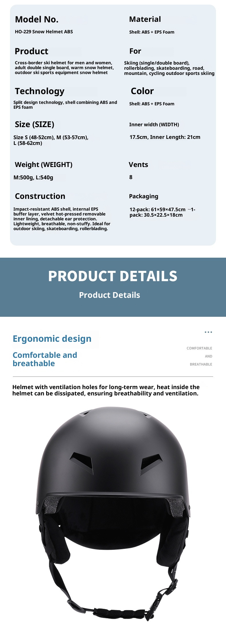 001 Zimowy kask narciarski unisex dla dorosłych, termiczny sprzęt do sportów na świeżym powietrzu, ochronna czapka bezpieczeństwa do jazdy na rolkach_voghion.com