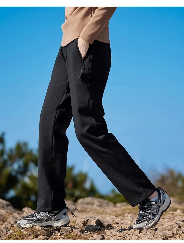 001 Pantaloni da trekking da uomo, caldi, larghi, antivento, foderati in pile, softshell da donna, pantaloni lunghi a gamba dritta, ghiaccio e_voghion.com