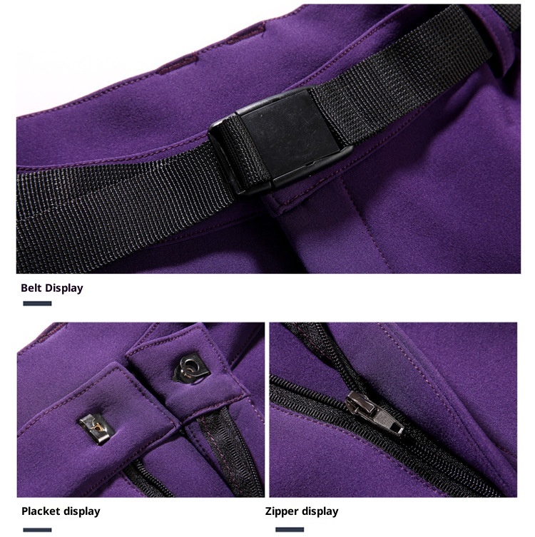 001 Winter Fleece-Lined For Men Women, Windproof And Waterproof, Hiking Pants, Couples' Warm Softshell Pants_voghion.com