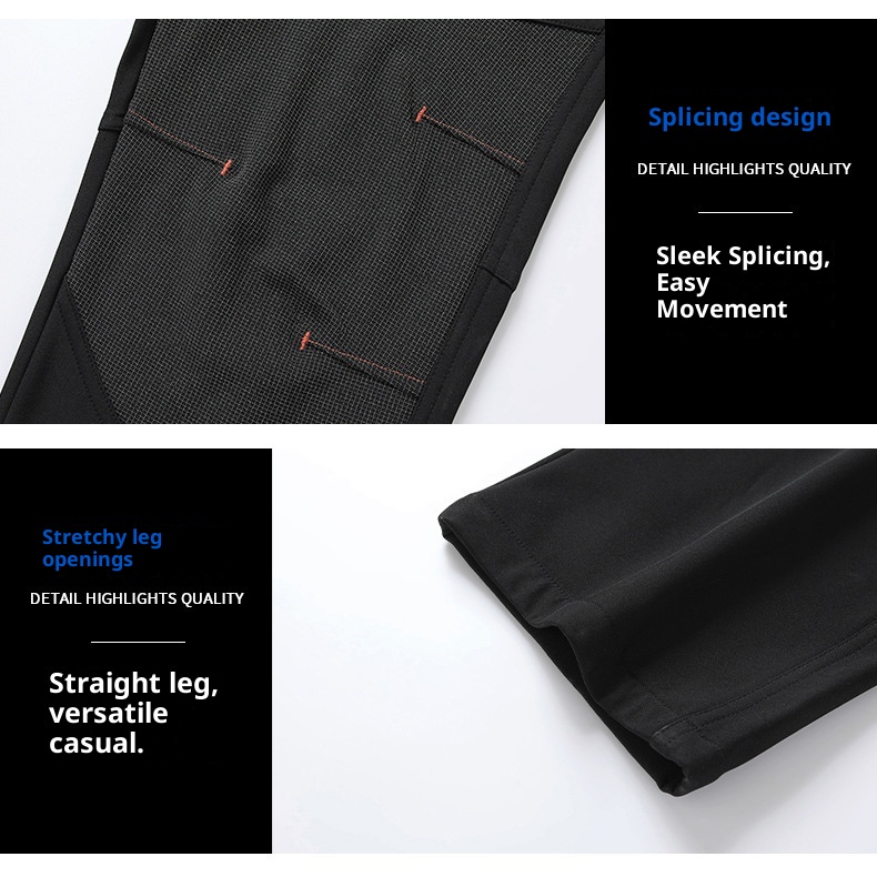 001 Men's Windproof Waterproof Outdoor Sports Hiking Spring Autumn Thin Soft Shell Rainproof Mountaineering Pants_voghion.com