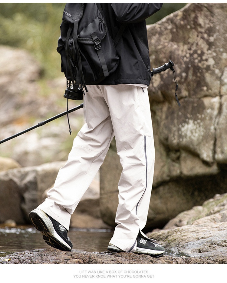 001 Spring And Autumn Outdoor Waterproof Hiking Men, Functional Zipper Straight Leg Cargo Casual Pants For Men_voghion.com
