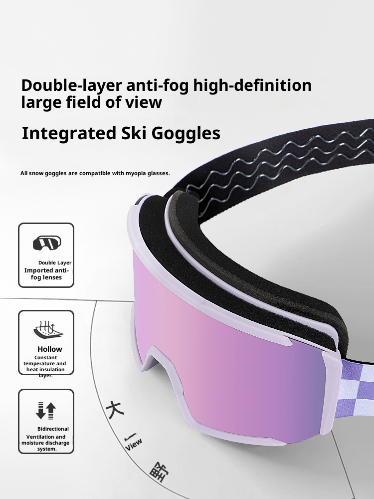 001 Yutian Snowboardhelm für Damen, Schneehelm für Herren, professionelle Kinder-Skibrille, integrierte Skimütze_voghion.com