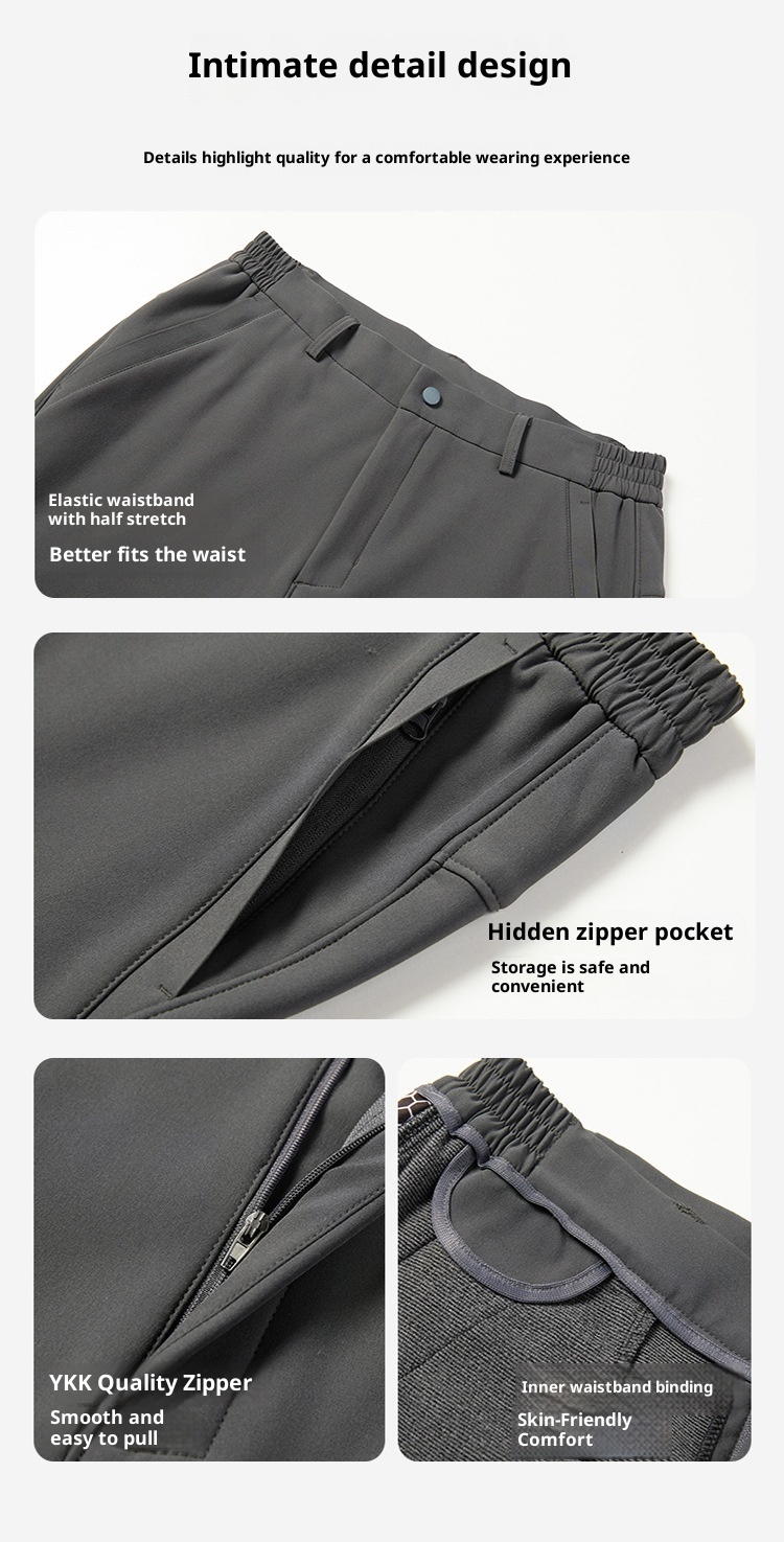 001 JHOD24 Spodnie turystyczne z podszewką z polaru, wiatroszczelne, wodoodporne, ciepłe, termiczne, rozciągliwe, proste, 3516_voghion.com