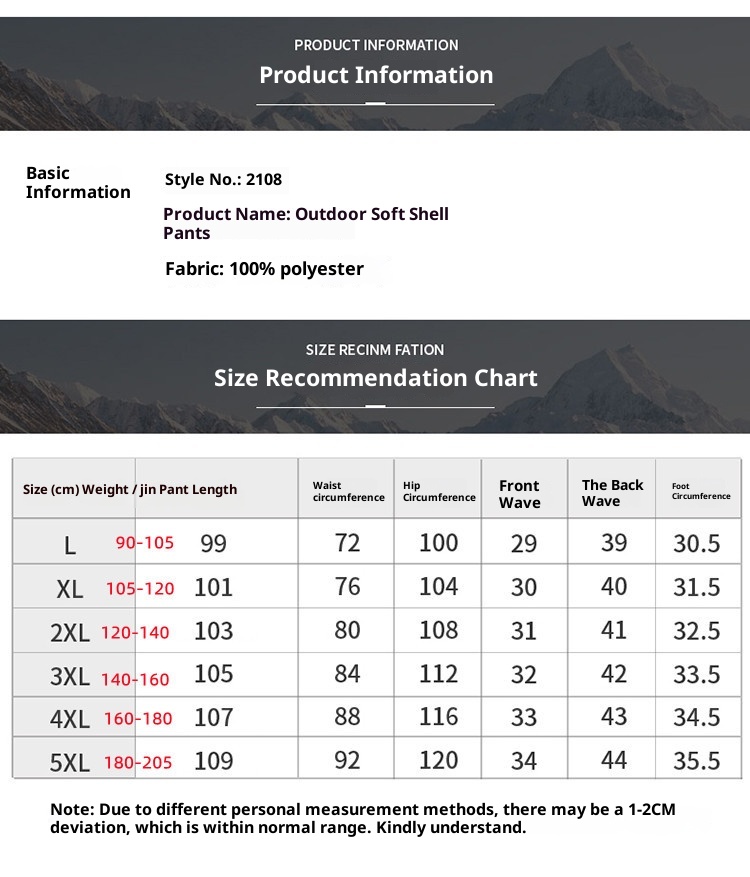001 Outdoor Sports Casual Softshell For Men, Autumn Winter Fleece-Lined Thickened Warm Hiking Pants, Waterproof And_voghion.com