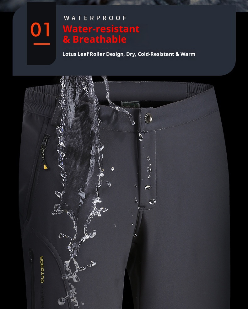 001 Outdoor Softshell Men Winter Fleece Soft Shell Thickened Hiking Women Warm Pants Waterproof Windproof Trendy Brand_voghion.com