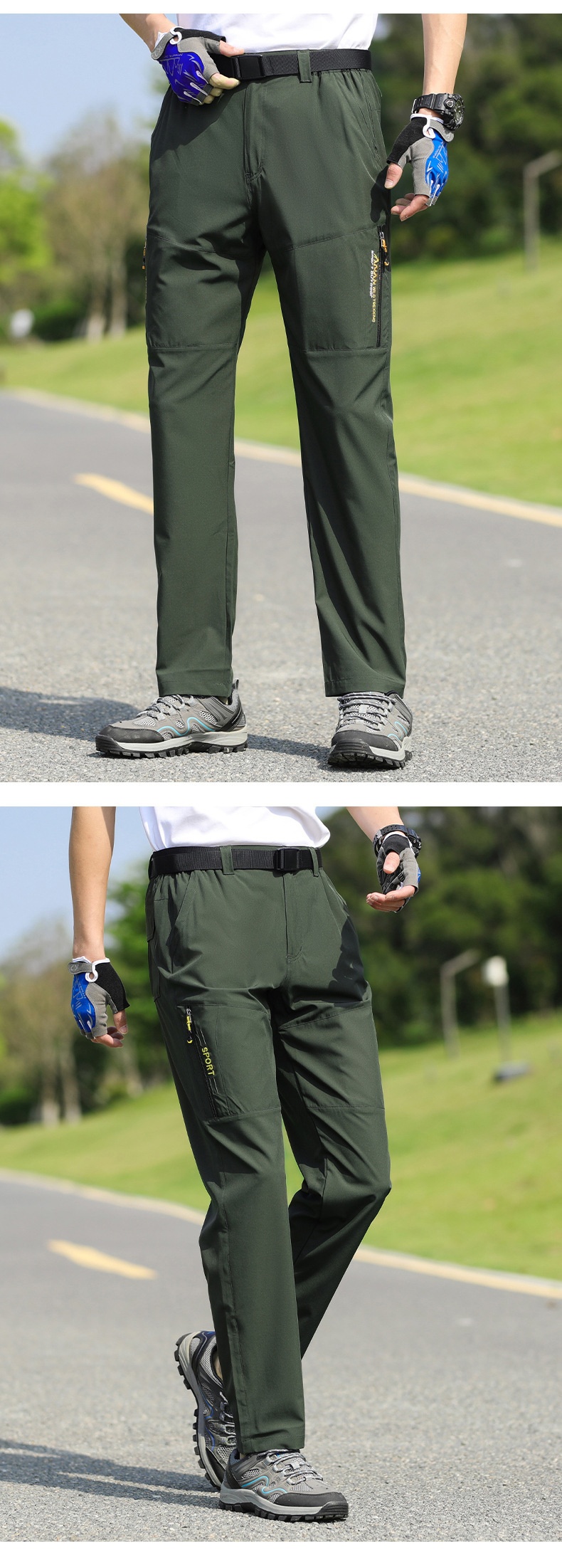 001 Leichtes Sommerwanderoutfit in Übergröße für Damen und Herren, dehnbar, winddicht, schnelltrocknend, ideal für Outdoor-Sportarten._voghion.com