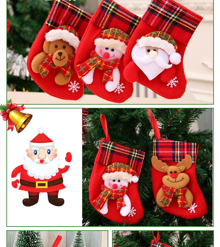Fournitures de décoration Lillian : Chaussettes de Noël, décorations pour sapin, bas de Noël, sacs cadeaux_voghion.com