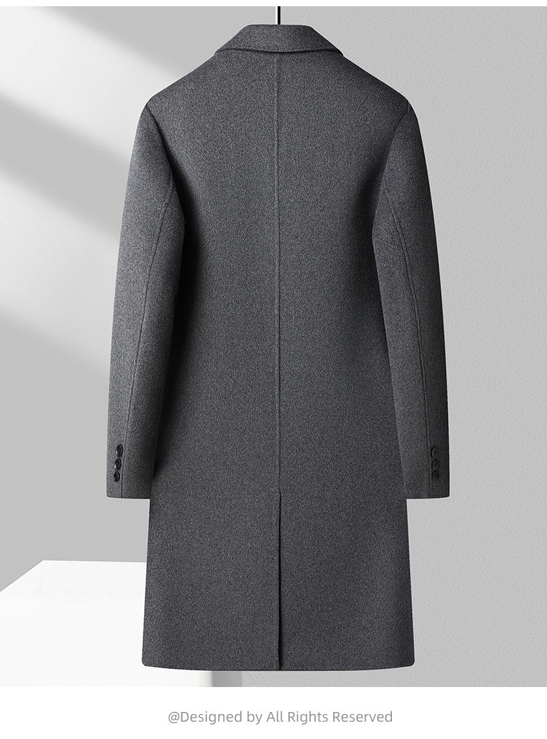 boy 100% Double-Breasted Over-the-Knee Long 2025 Autumn Winter Velvet Lined Reversible Wool Coat For Men_voghion.com